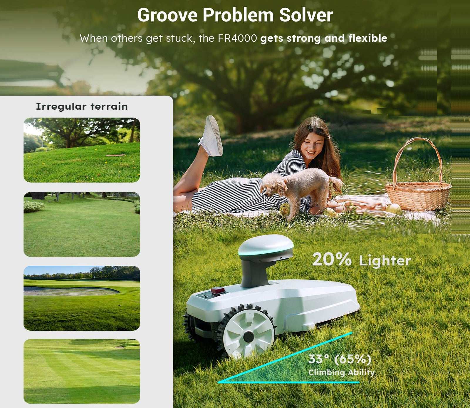 "FJD FR4000 Smart Wireless Robotic Lawn Mower for Family"