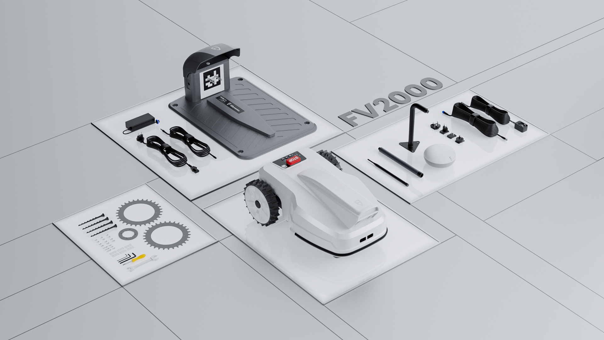 FJD FV2000 Automatisk robotgräsklippare utan kantkabel